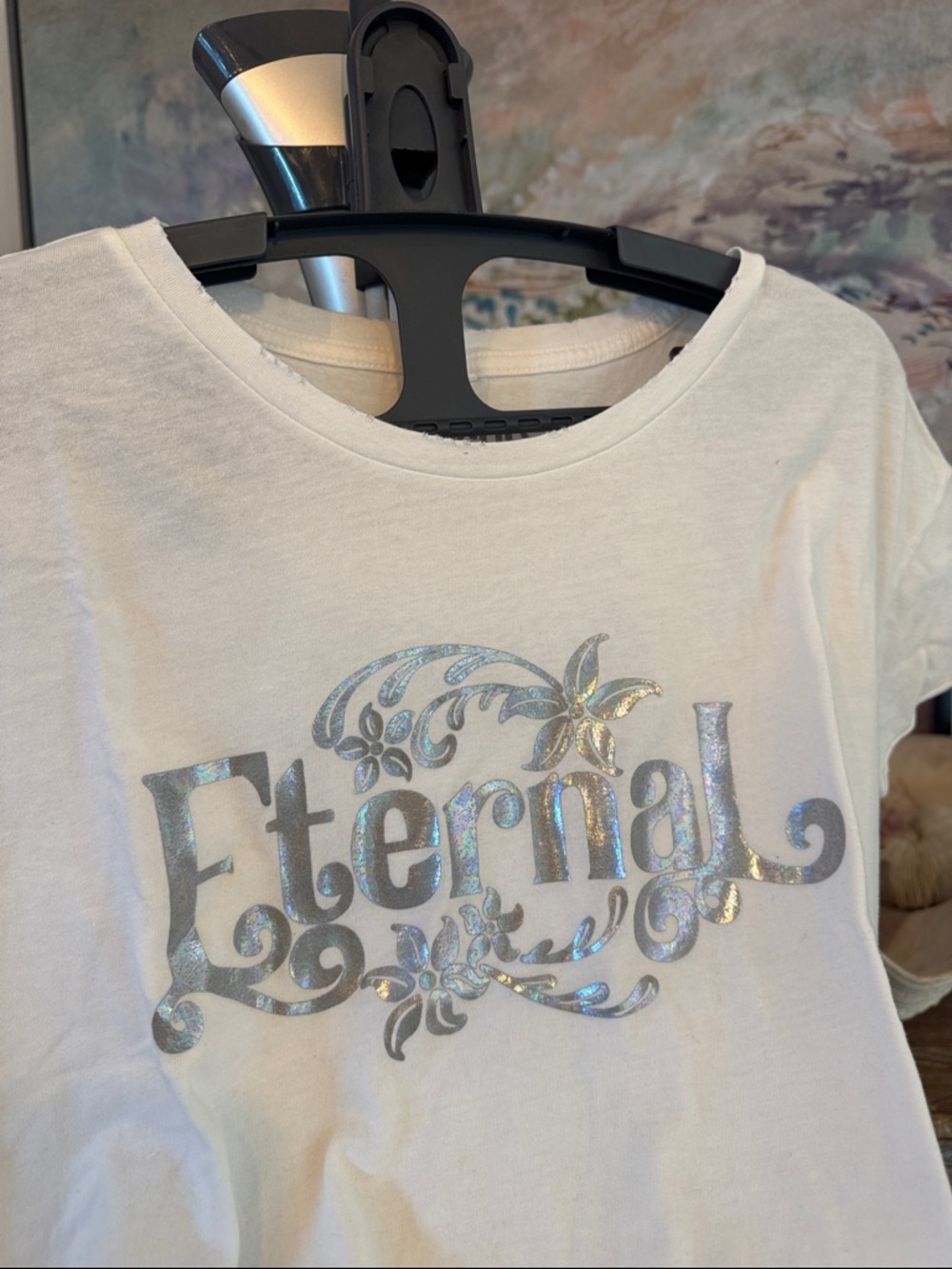 'Eternal' Holographic Logo Short Sleeve Tee  Size Small